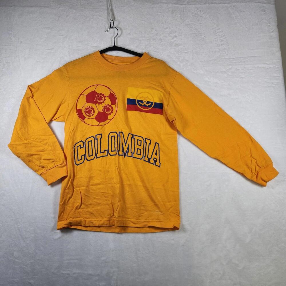Vtg Style Made by Nano Colombia‎ Soccer Escobar LS Shirt Sz S USA Graphic Tee